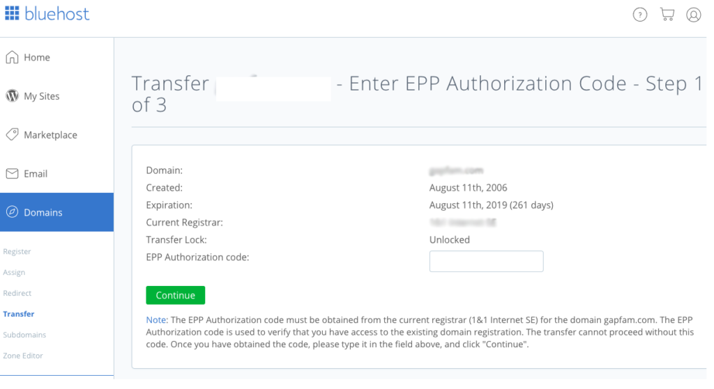 enter your EPP authorization code