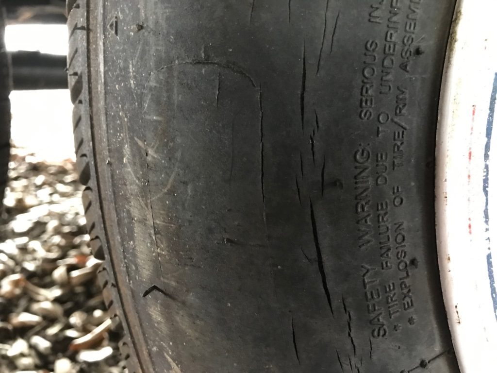 Dry rotted RV spare tire