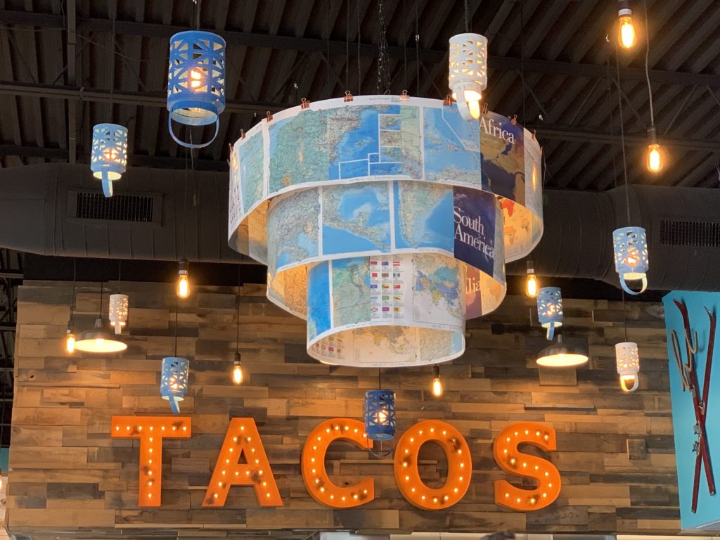 map chandelier tacos4life restaurant